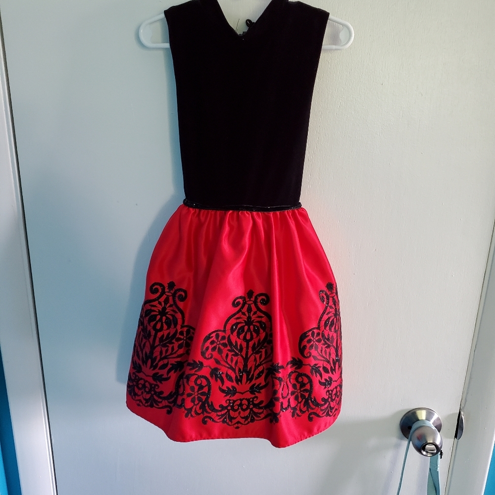 Red and black dress